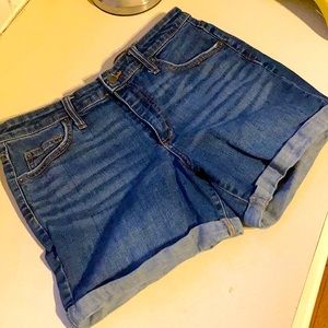 Cuffed Blue Jean Shorts